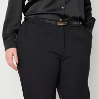 Bold Elements Womens Belted Plus Capri Pants