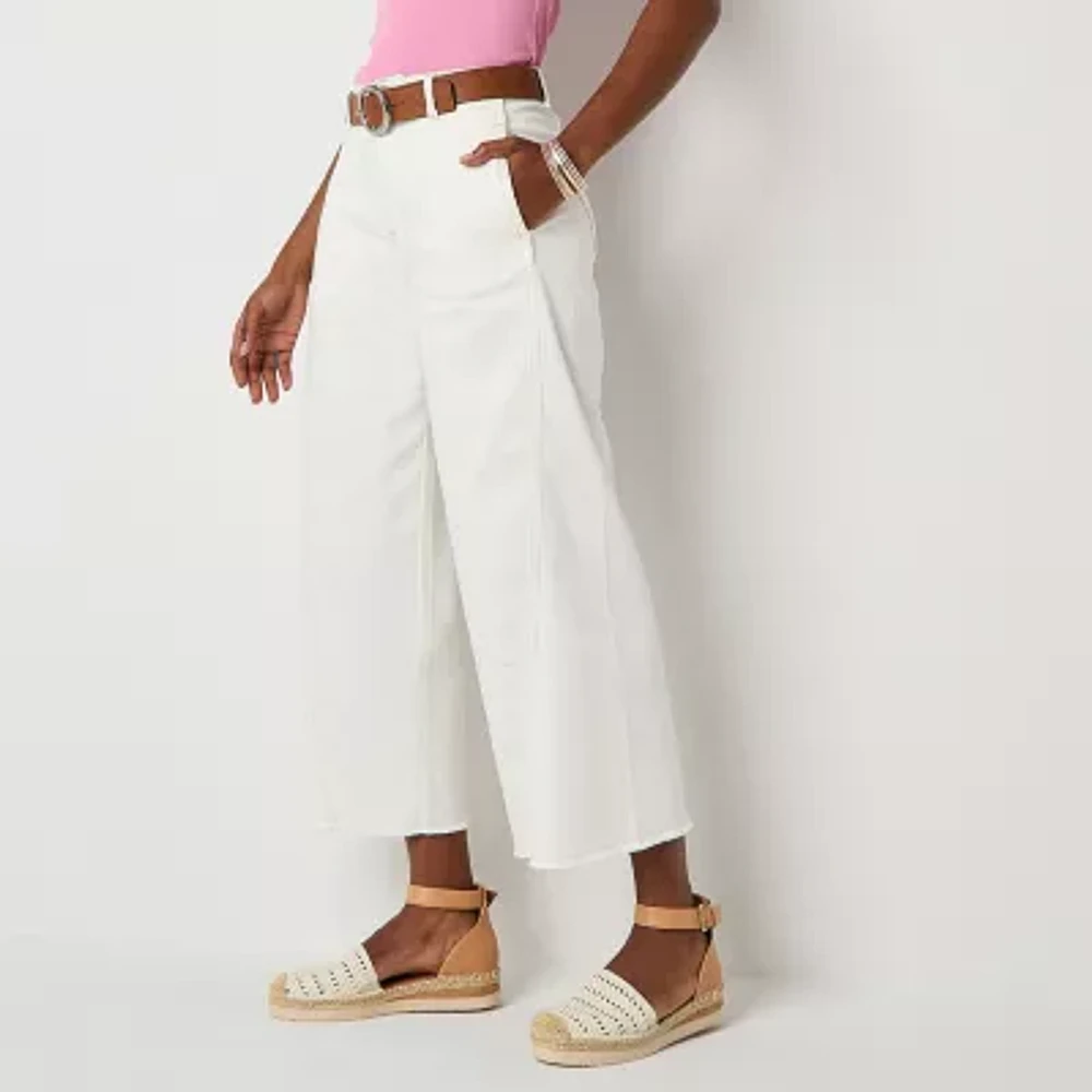 a.n.a Tall Soft Drape Womens High Rise Straight Fit Cropped Pant