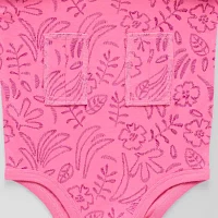Okie Dokie Toddler Girls Adaptive Round Neck Short Sleeve Bodysuit