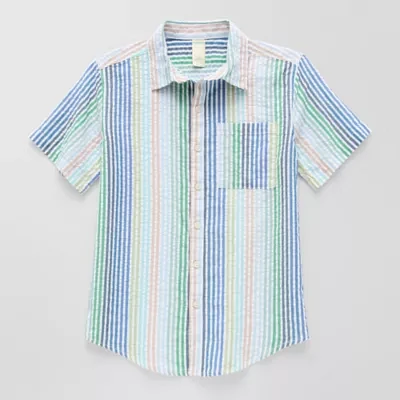 Thereabouts Little & Big Boys Short Sleeve Button-Down Shirt