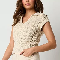 a.n.a Womens Sweater Pointelle Polo