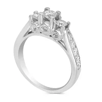 Love Lives Forever Womens 1 CT. T.W. Natural White Diamond 14K Gold 3-Stone Engagement Ring