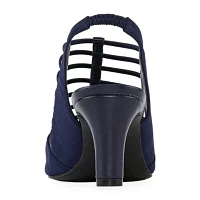 east 5th Womens Neville Round Peep Toe Block Heel Pumps