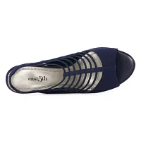 east 5th Womens Neville Round Peep Toe Block Heel Pumps