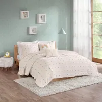 Urban Habitat Kids Ensley Pom 100% Cotton Jacquard Quilt Set With Throw Pillows