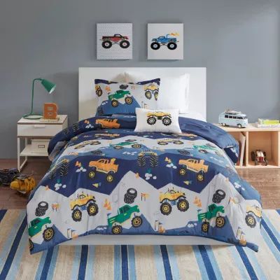 Mi Zone Kids Gavin Printed Comforter Set with decorative pillow