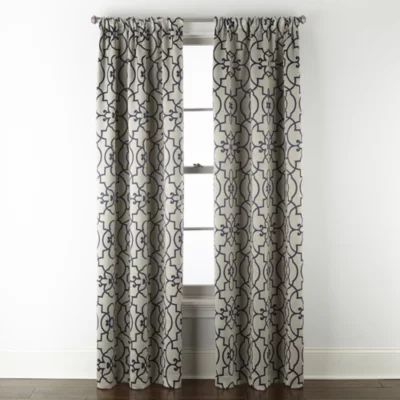 Regal Home Ironwork Windowpane Rod Pocket Blackout Set of 2 Curtain Panels