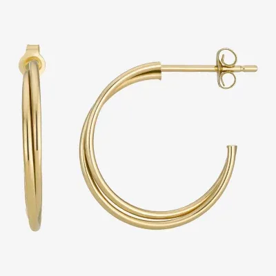 C-Hoop Womens 14K Gold 18.5mm Hoop Earrings