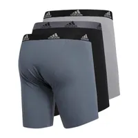 adidas Cotton Mens 3 Pack Long Leg Boxer Briefs