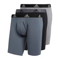 adidas Cotton Mens 3 Pack Long Leg Boxer Briefs