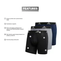 adidas Performance Mens 3 Pack Boxer Briefs