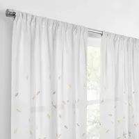 Fieldcrest Arden Floral Flutter Cotton Sheer Rod Pocket Single Curtain Panel