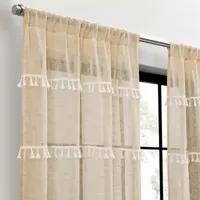 Mercantile Naomi Tassel Sheer Rod Pocket Set of 2 Curtain Panel