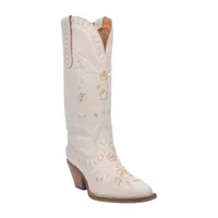 Dingo Women's Full Bloom Leather Stacked Heel Cowboy Boots