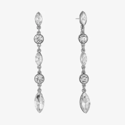 Monet Jewelry Silver Tone Linear Drop Earrings