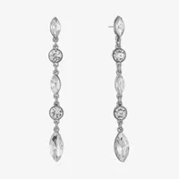 Monet Jewelry Silver Tone Linear Drop Earrings