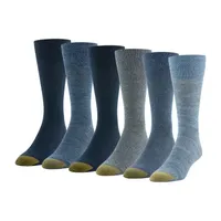 Gold Toe Cambridge 6 Pair Crew Socks Mens
