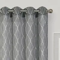 Regal Home Bayview Embroidered Sheer Grommet Top Single Curtain Panel