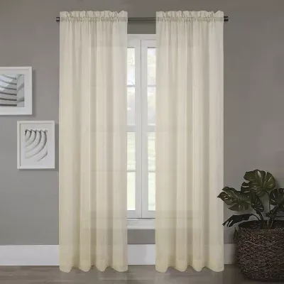 Regal Home Crushed Voile Solid Rod Pocket Sheer Single Curtain Panels