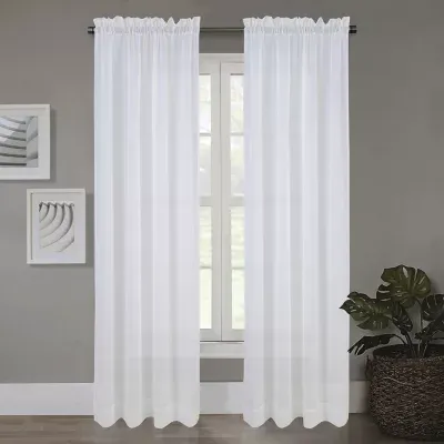 Regal Home Crushed Voile Solid Rod Pocket Sheer Single Curtain Panels