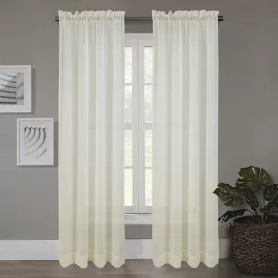Regal Home Crushed Voile Solid Sheer Rod Pocket Single Curtain Panel