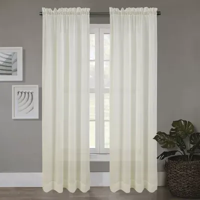 Regal Home Crushed Voile Solid Rod Pocket Sheer Single Curtain Panels