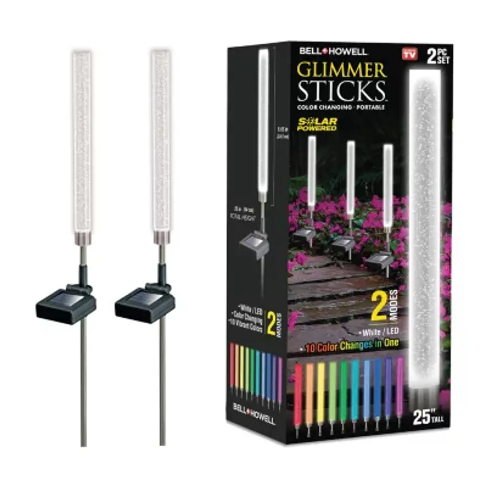 Bell + Howell Glimmer Sticks Solar Powered Landscape Lighting - Set of 2