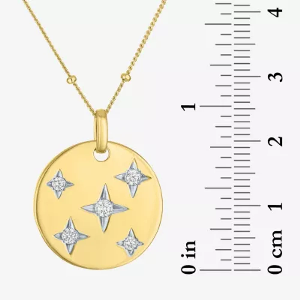 Diamond Addiction (G-H / Si2-I1) North Star Womens 1/4 CT. T.W. Lab Grown White Diamond 14K Gold Over Silver Pendant Necklace