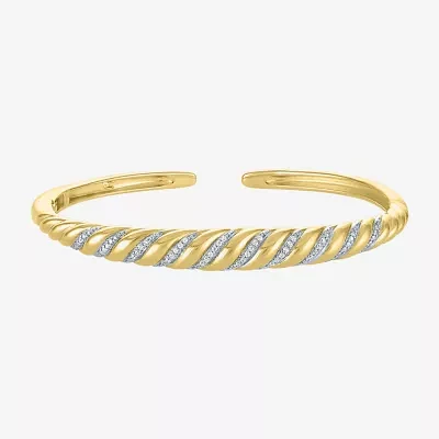 Diamond Addiction (G-H / I1-I2) Womens 1/10 CT. T.W. White Diamond 14K Gold Over Silver Cuff Bracelet