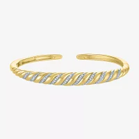 Diamond Addiction (G-H / I1-I2) Womens 1/10 CT. T.W. White Diamond 14K Gold Over Silver Cuff Bracelet