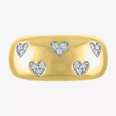 Diamond Addiction (G-H / I1-I2) 9.5MM 1/10 CT. T.W. Lab Grown White 14K Gold Over Silver Band