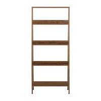 55" Wood Ladder 4-Shelf Bookshelf