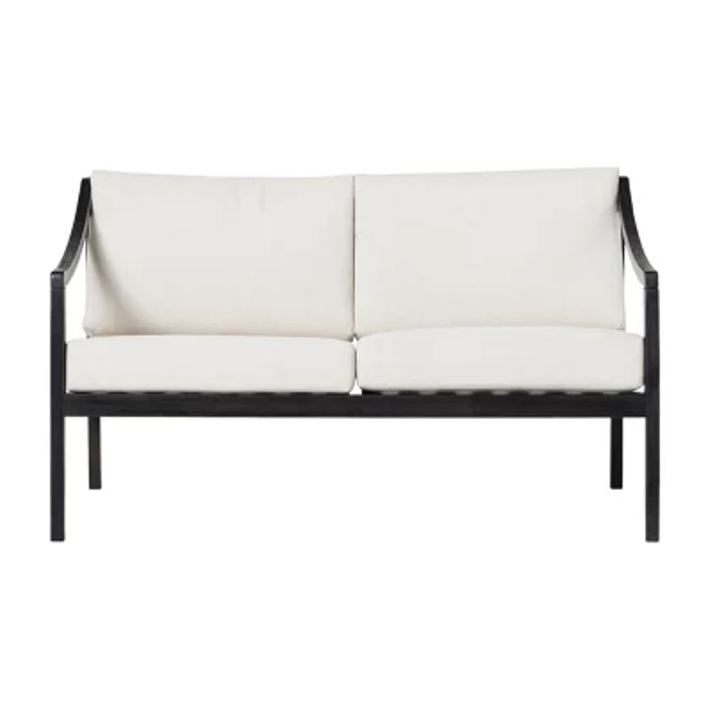 Modern Outdoor Curved Arm Loveseat