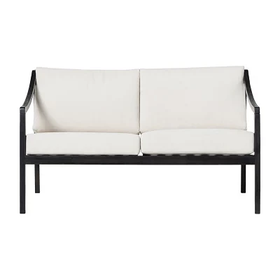 Modern Outdoor Curved Arm Loveseat