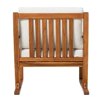 Modern Slat Back Wood Outdoor Club Chair