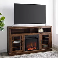 Highboy Tv Stand With Fireplace Gray