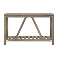 Farmhouse Slatted Shelf Entryway Table