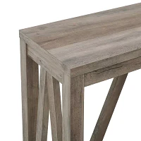 Farmhouse Slatted Shelf Entryway Table