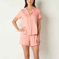 Ambrielle Womens Short Sleeve 2-pc. Shorts Pajama Set