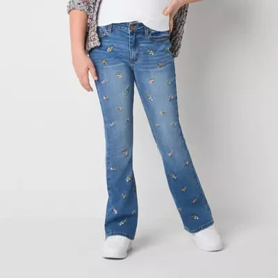 Vanilla Star Big Girls Embroidered Flare Leg Jean