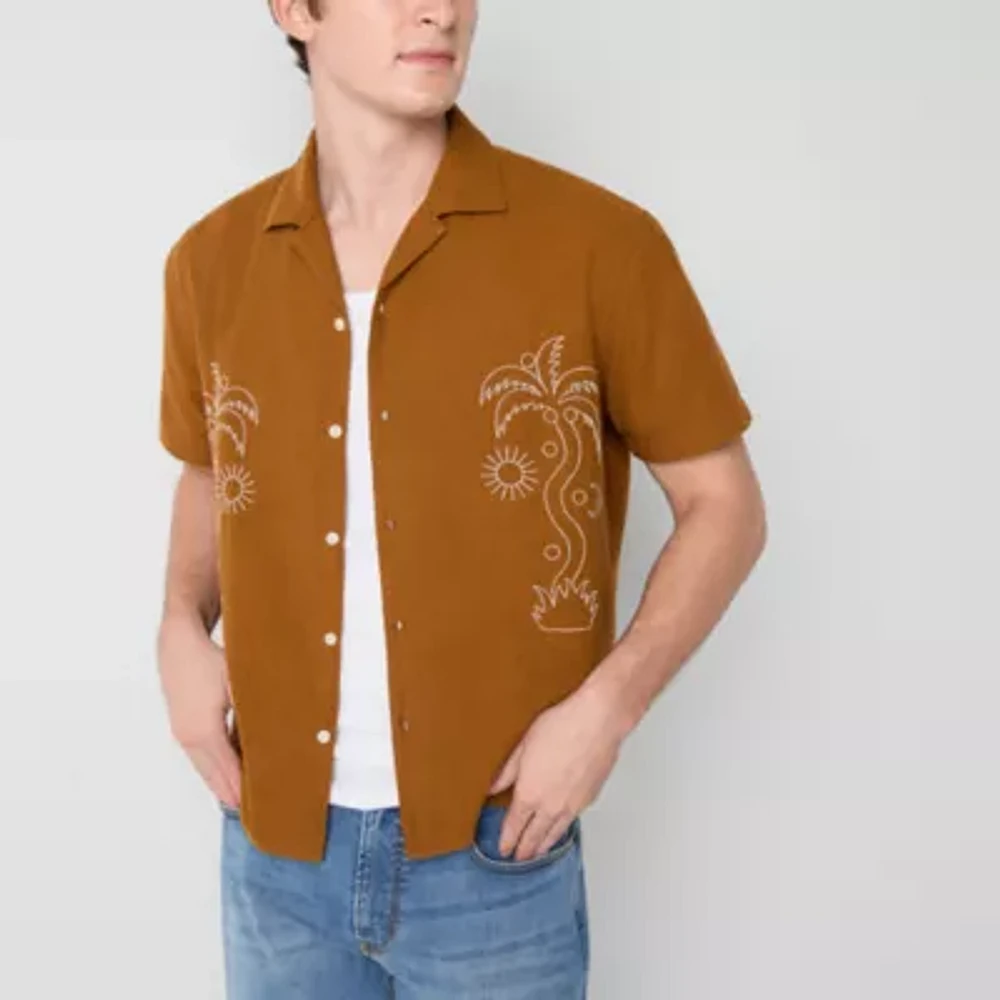 Arizona Mens Short Sleeve Button-Up Shirt