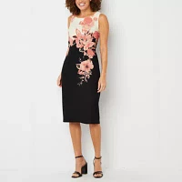 Maya Brooke Womens Floral Jacket Dress