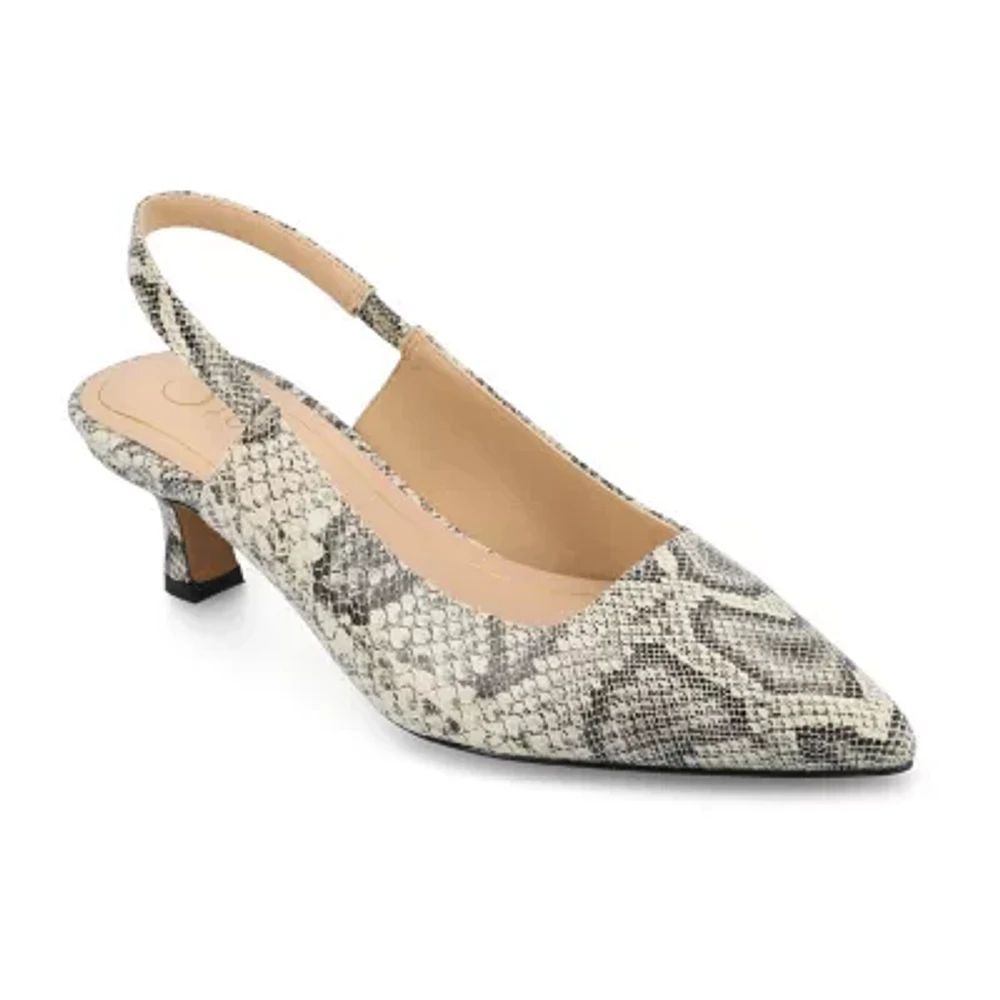 Journee Collection Womens Paulina Pointed Kitten Heel Pumps
