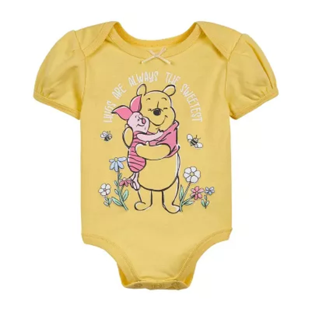 Disney Baby Girls Short Sleeve Winnie The Pooh Bodysuit