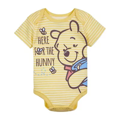 Disney Baby Boys Crew Neck Short Sleeve Winnie The Pooh Bodysuit