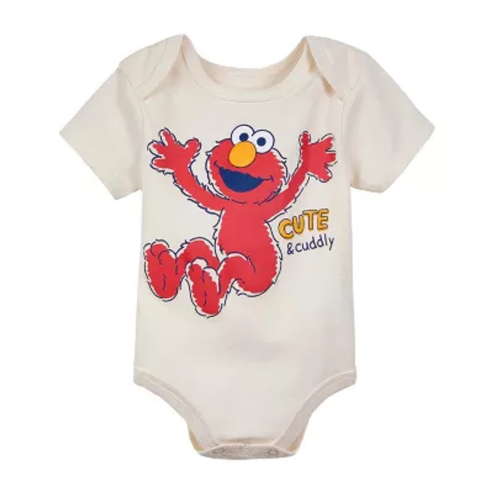 Sesame Elmo Baby Boys Crew Neck Short Sleeve Street Bodysuit