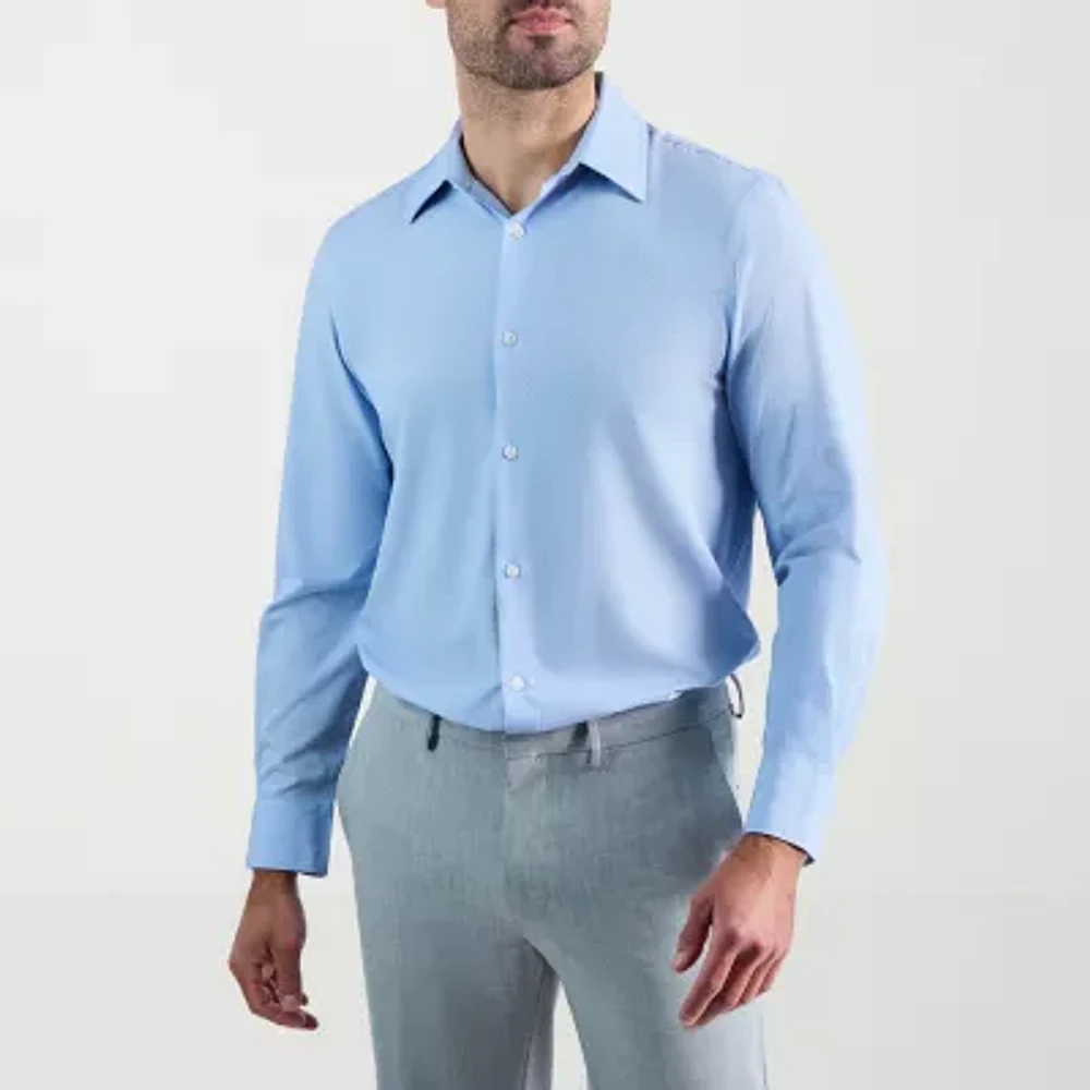 Haggar Mens Slim Fit Long Sleeve Dress Shirt