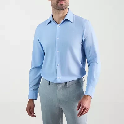Haggar Mens Slim Fit Long Sleeve Dress Shirt