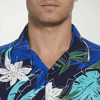 Cubavera Tropical Print Mens Regular Fit Short Sleeve Button-Down Shirt