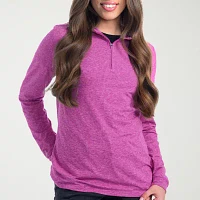 Antigua Spring 2025 Womens Hooded Long Sleeve Quarter-Zip Pullover Sweater